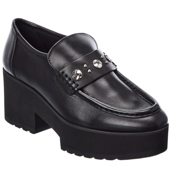 MAJE Studded Leather Platform Loafers - Picture 2 of 13